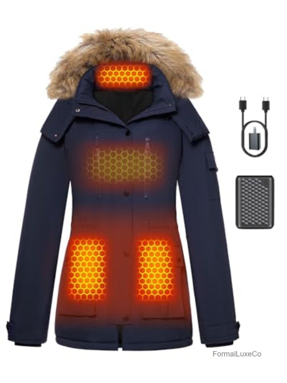 Graphene Heated Jacket with Battery Pack Waterproof Windproof